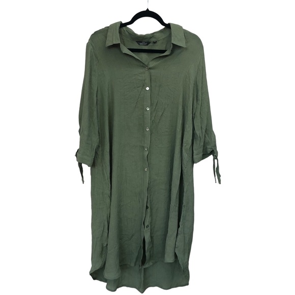Mlle Gabrielle Olive Green Casual Dress size 2x - Picture 4 of 9